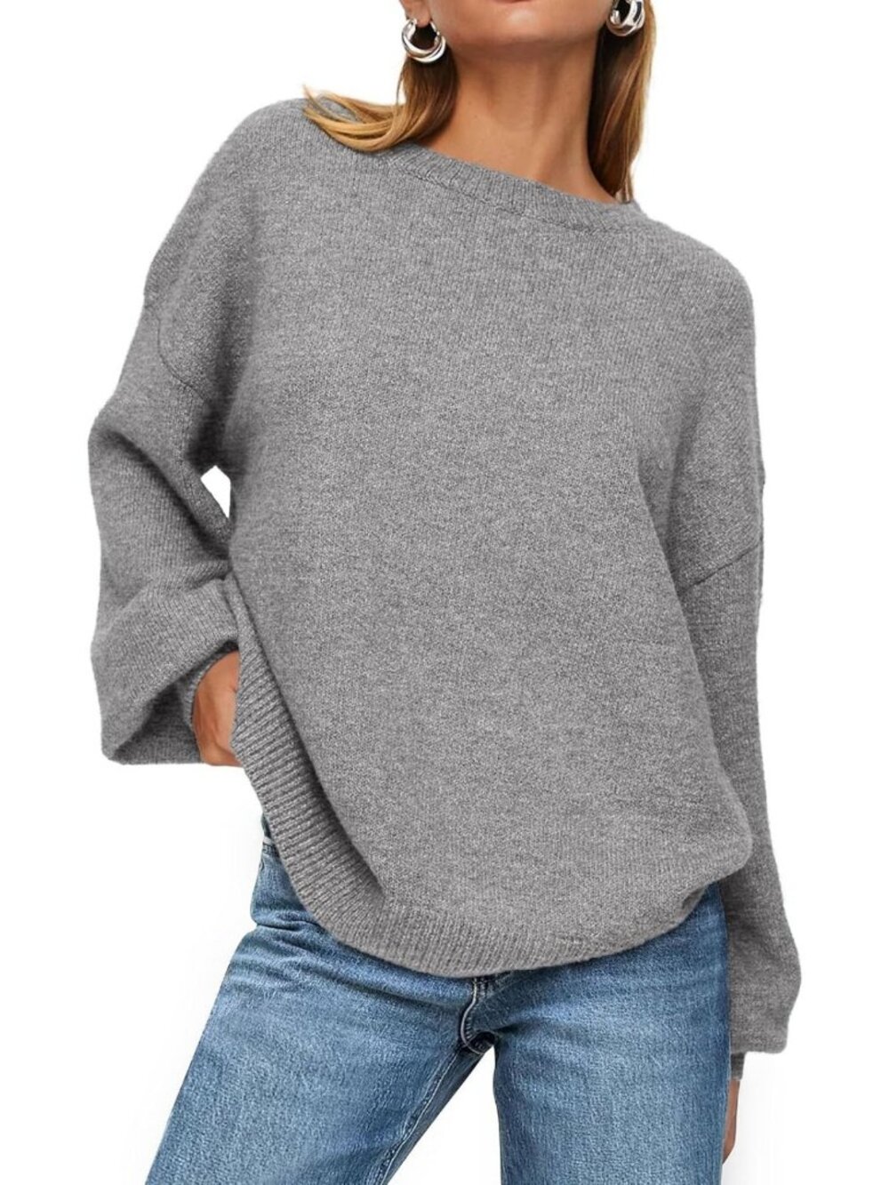 Cozy Women's Fall Sweater - Crewneck, Long Sleeve, Perfect for Layering
